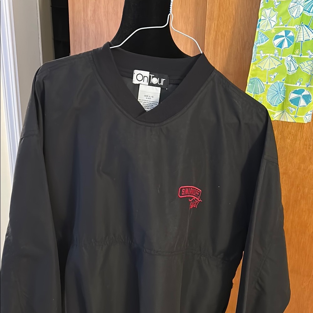 On Tour Black Pullover with Red Logo